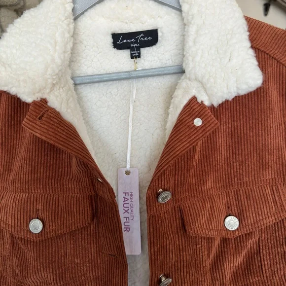 Love Tree Corduroy Jacket with faux fur - Picture 3 of 9